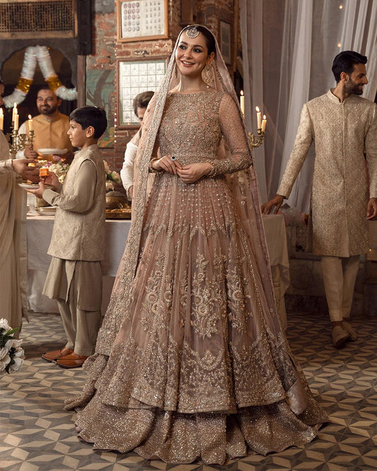 Faiza Saqlain Bridal Dress Unstitch Net