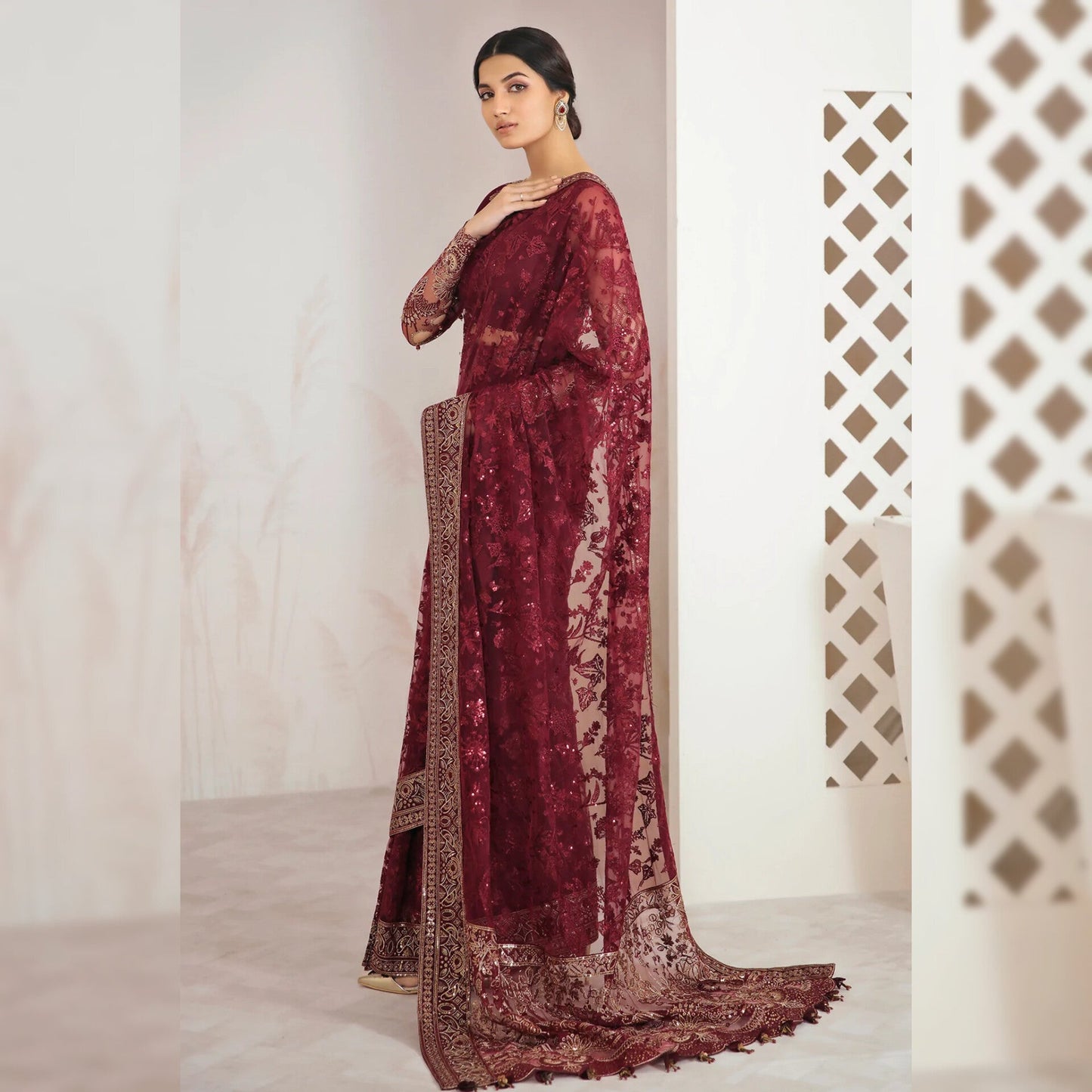 Maria B Chiffon Saree